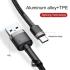 Baseus Cafule Series USB-A to Type-C Cable - 3A Fast Charge & 480Mbps High-Speed Data Transfer, Nylon Braided, 1M - Black